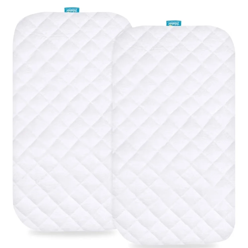 Biloban White Quilted Fitted Bassinet Mattress Cover